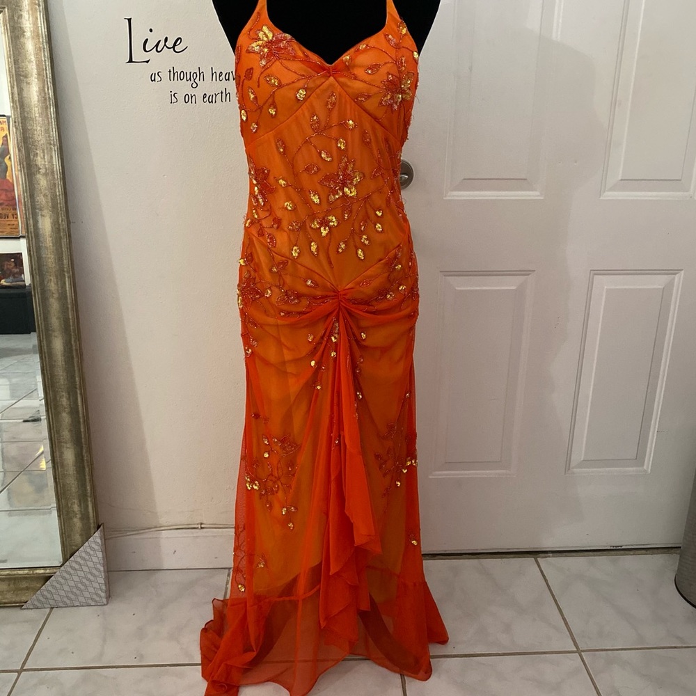 Cache Beaded Evening Gown Prom Dress With Train